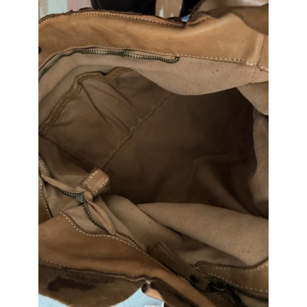 Costanza Rota Vintage Y2K Tan Brown Boho Handbag Purse Bag Italy Fiori Flower